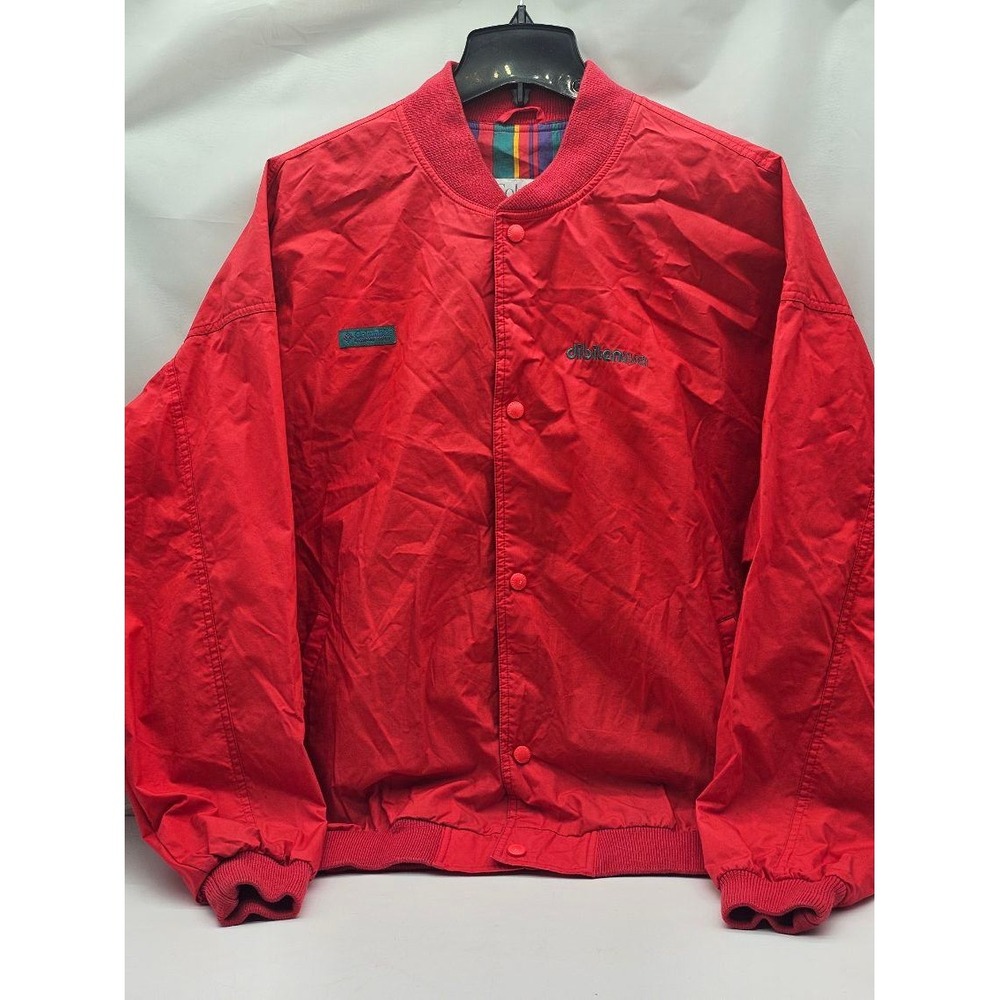 Columbia Bomber Jacket Men's XL Red Vintage Radial Sleeve Windbreaker